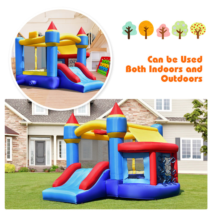 Inflatable Kids Bounce House Castle Bouncer Slide Without Blower Image 6