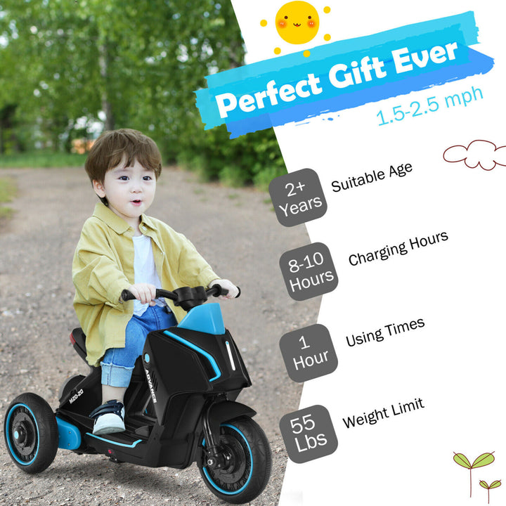 Gymax Kids Ride on Motorcycle 6V Battery Powered 3 Wheel Motorbike w/ Music Horn Image 2