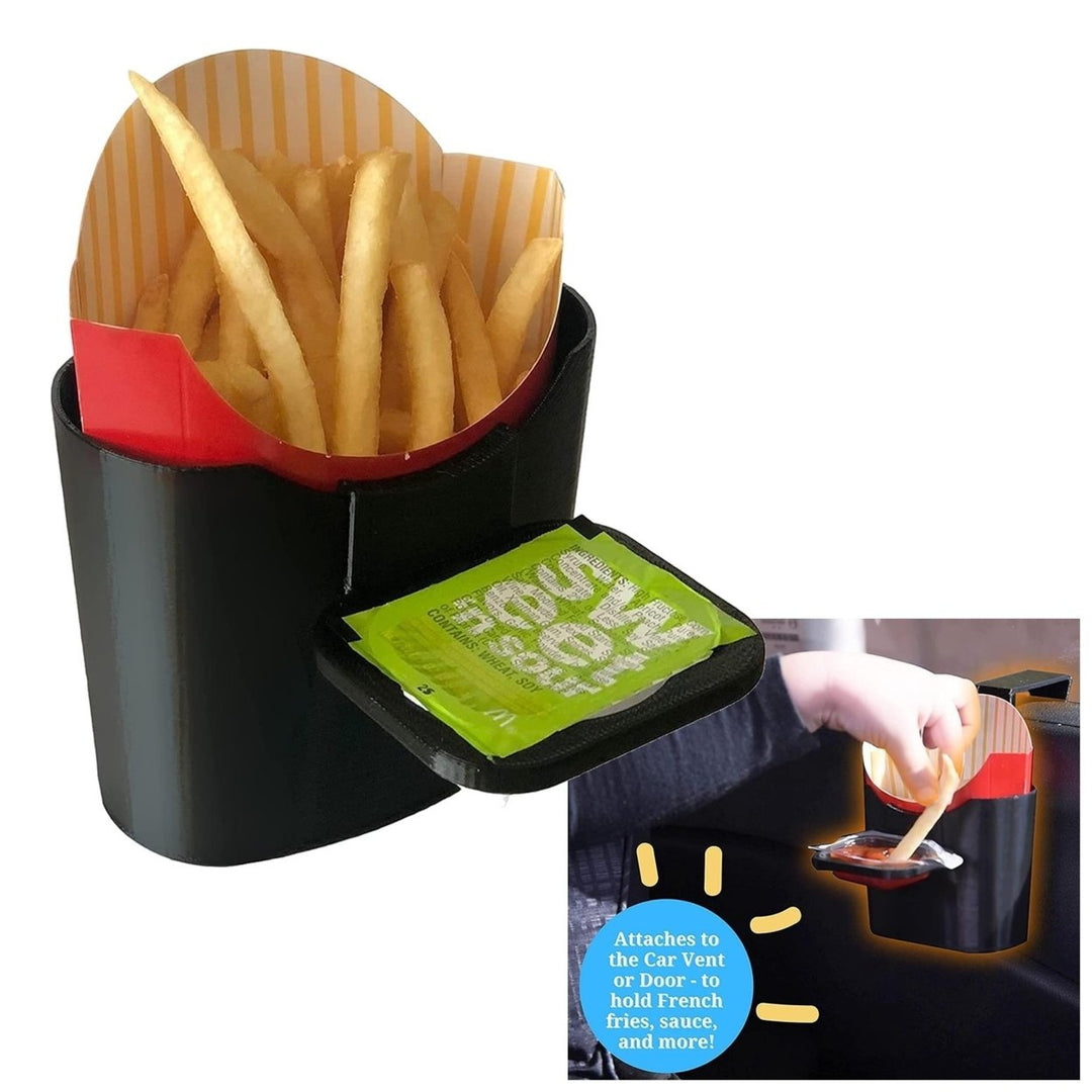 Vent N Door Caddy French Fry and Sauce Holder Combo On The Go Car Door Clip Mighty Mojo Image 1