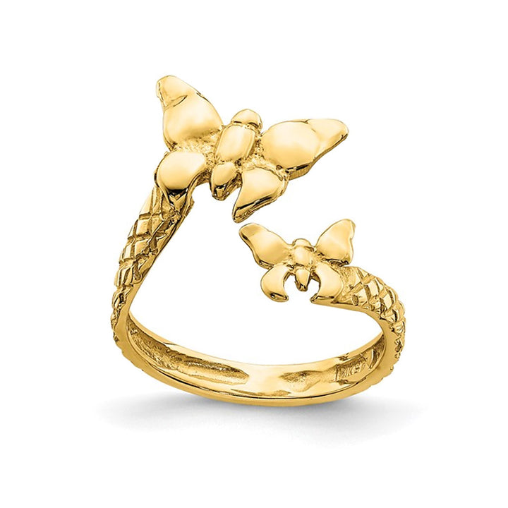 14K Yellow Gold Butterfly Toe Ring Image 1