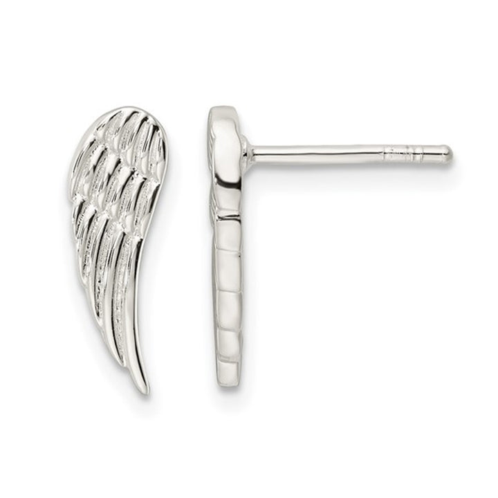 Sterling Silver Polished Wings Post Earrings Image 1