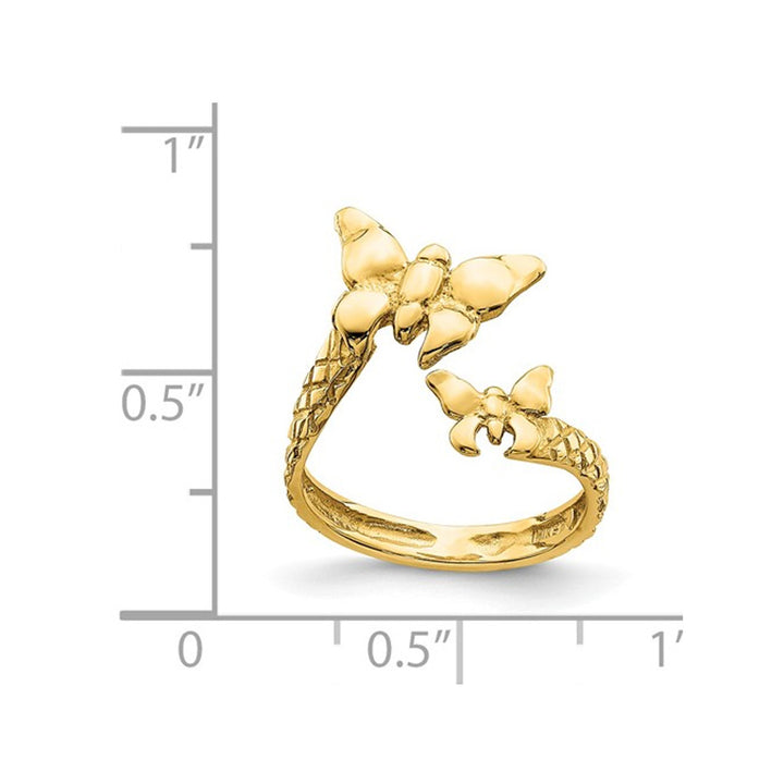 14K Yellow Gold Butterfly Toe Ring Image 3