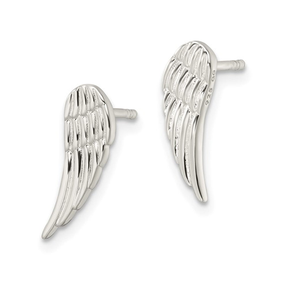 Sterling Silver Polished Wings Post Earrings Image 3