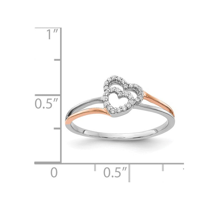 1/10 Carat (ctw) Diamond Heart Promise Ring in 14K White Gold Image 4