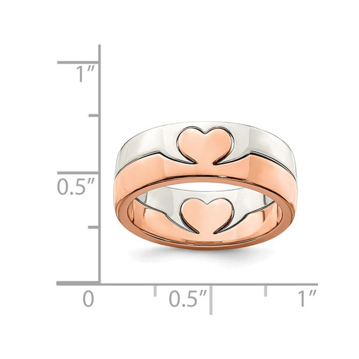 Rose Pink Plated Sterling Silver Heart Promise Ring Image 3