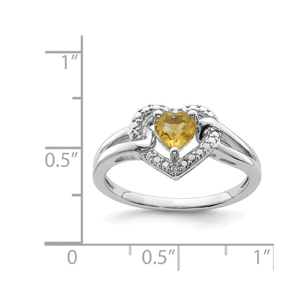 2/5 Carat (ctw) Whiskey Quartz Heart Ring in Sterling Silver Image 4