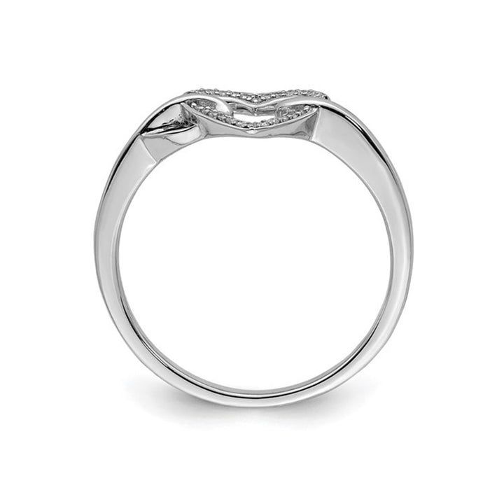 1/20 Carat (ctw) Diamond Heart Promise Ring in Sterling Silver Image 3