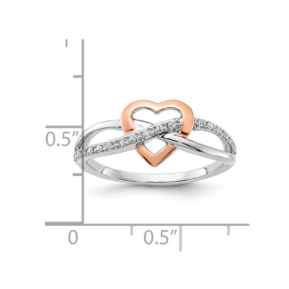 1/12 Carat (ctw) Diamond Heart Promise Ring in 10K White Gold Image 2