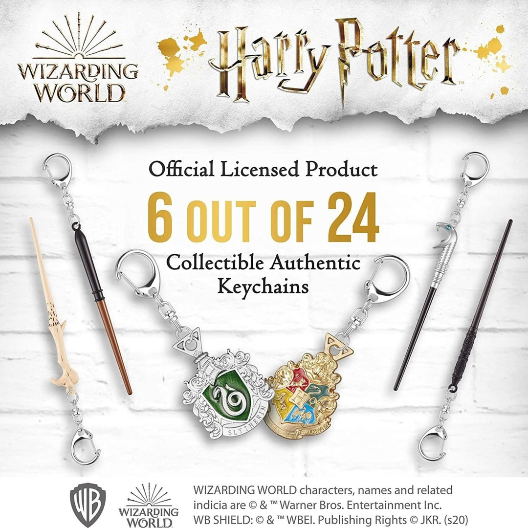 Harry Potter Wand Keychains 6pk Hogwarts Slytherin Crest Voldemort Severus Lucius Draco PMI International Image 4