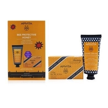 Apivita Bee Protective Honey Set: Hand Cream Hyaluronic Acid & Honey 50ml+ Natural Soap Honey 125g 2pcs Image 2