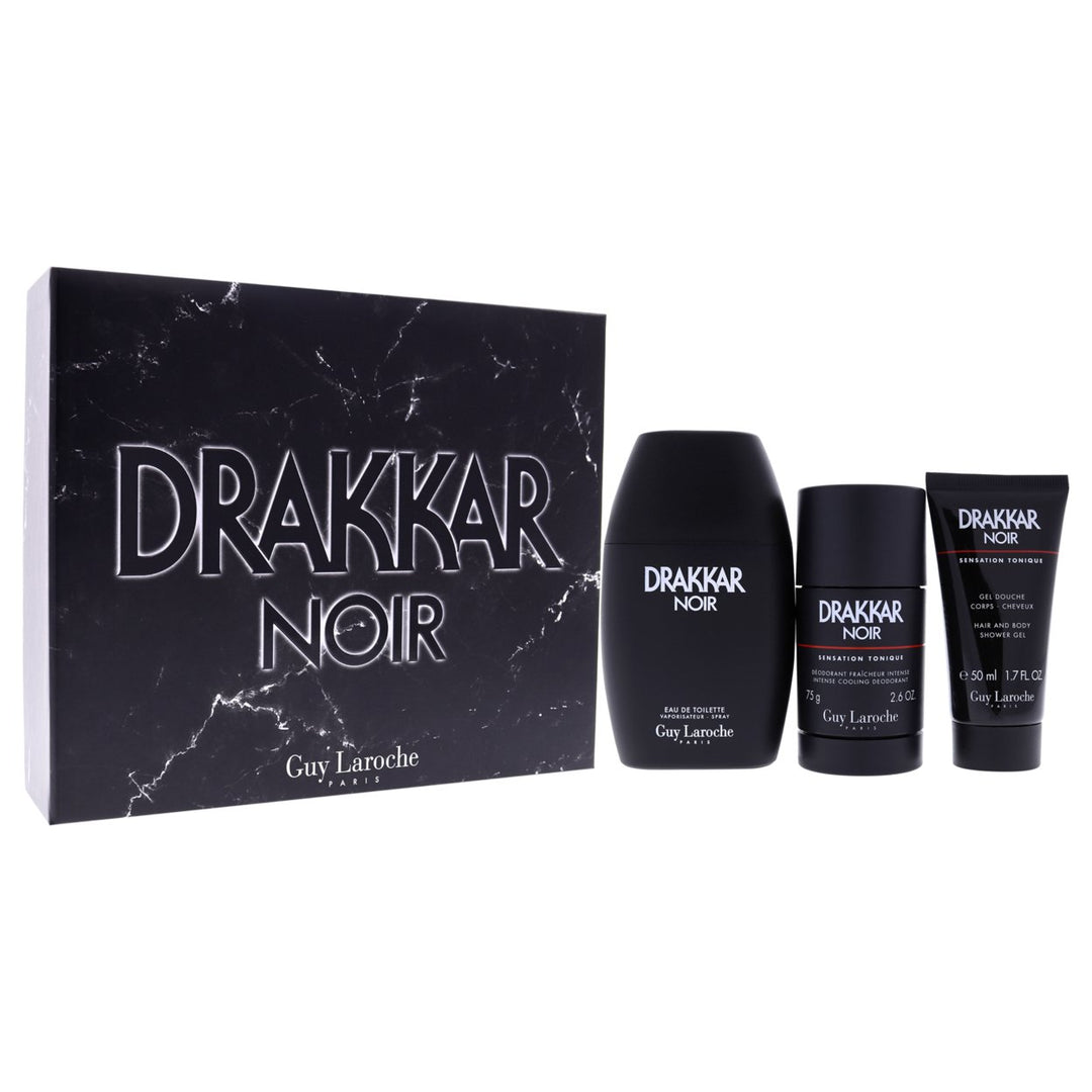 Drakkar Noir by Guy Laroche for Men - 3 Pc Gift Set 3.4oz EDT Spray2.6oz Deodorant Stick1.7oz Shower Gel Image 3