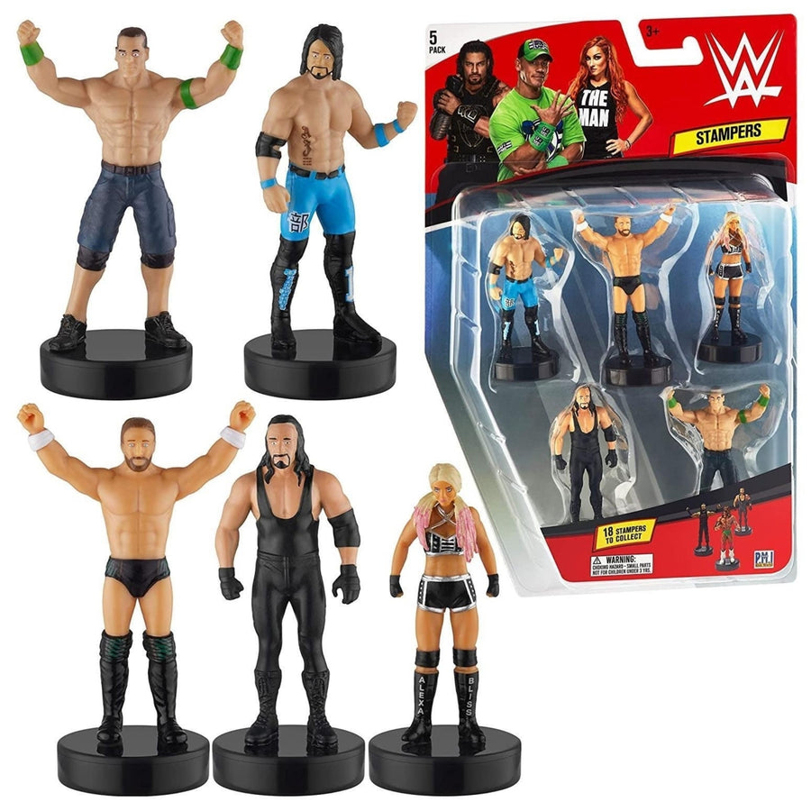WWE Wrestler Stampers 5pk John Cena Undertaker Bryan Bliss AJ Styles PMI International Image 1
