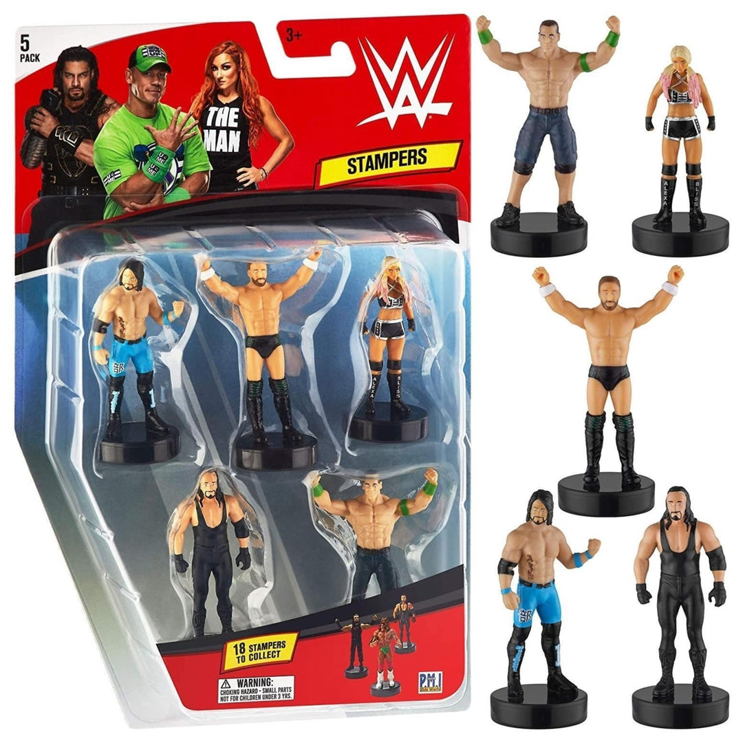 WWE Wrestler Stampers 5pk John Cena Undertaker Bryan Bliss AJ Styles PMI International Image 6