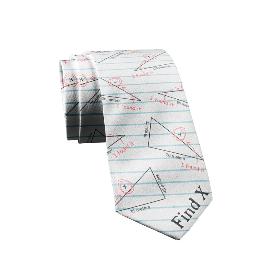 Find X Tie Funny Ties Math Teacher Tie Mens Novelty Neckties Nerdy Ties for Guys Image 1