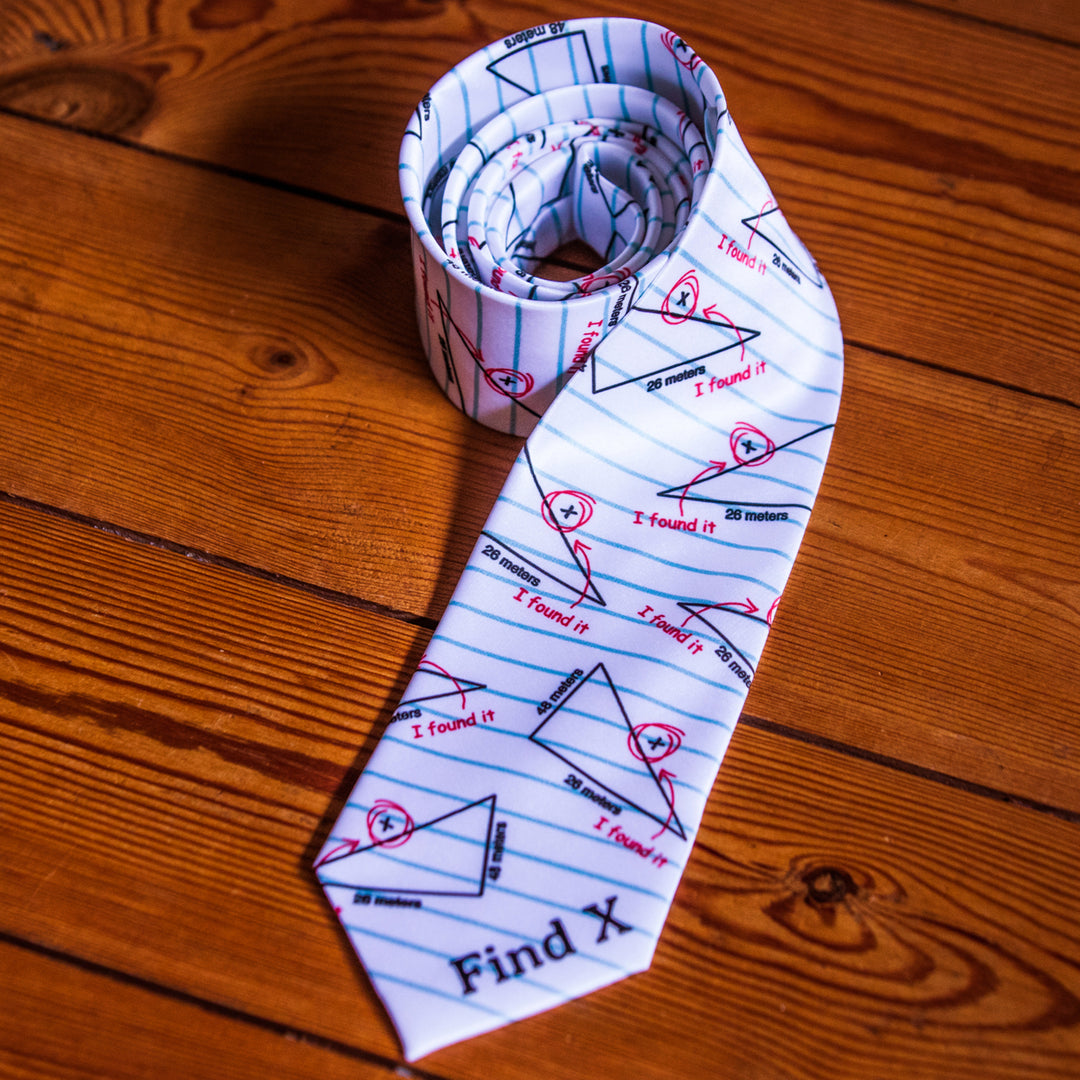 Find X Tie Funny Ties Math Teacher Tie Mens Novelty Neckties Nerdy Ties for Guys Image 2