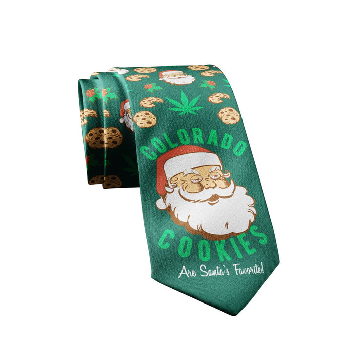 Colorado Cookies Are Santas Favorite Necktie Funny Neckties for Men Christmas Ties Mens Novelty Tie Image 1