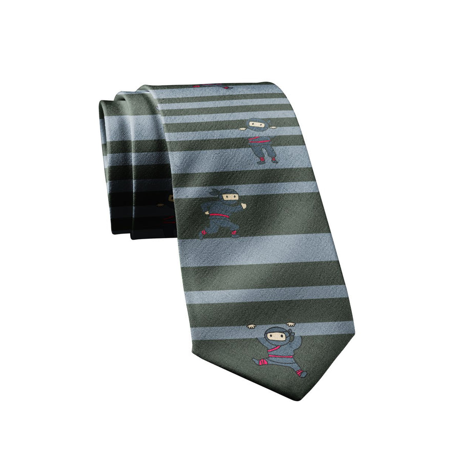 Ninjas Necktie Funny Neckties for Men Nerdy Tie for Guys Novelty Neckties for Men Image 1