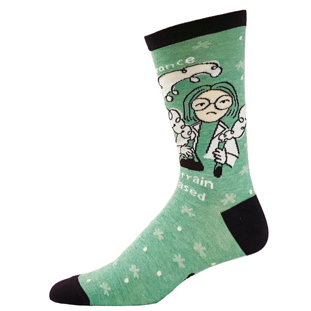 Mens Idiot Tolerance Socks Funny Strain Released Nerdy Science Stupid People Footwear Image 4