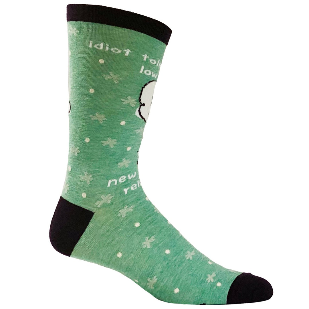 Mens Idiot Tolerance Socks Funny Strain Released Nerdy Science Stupid People Footwear Image 6