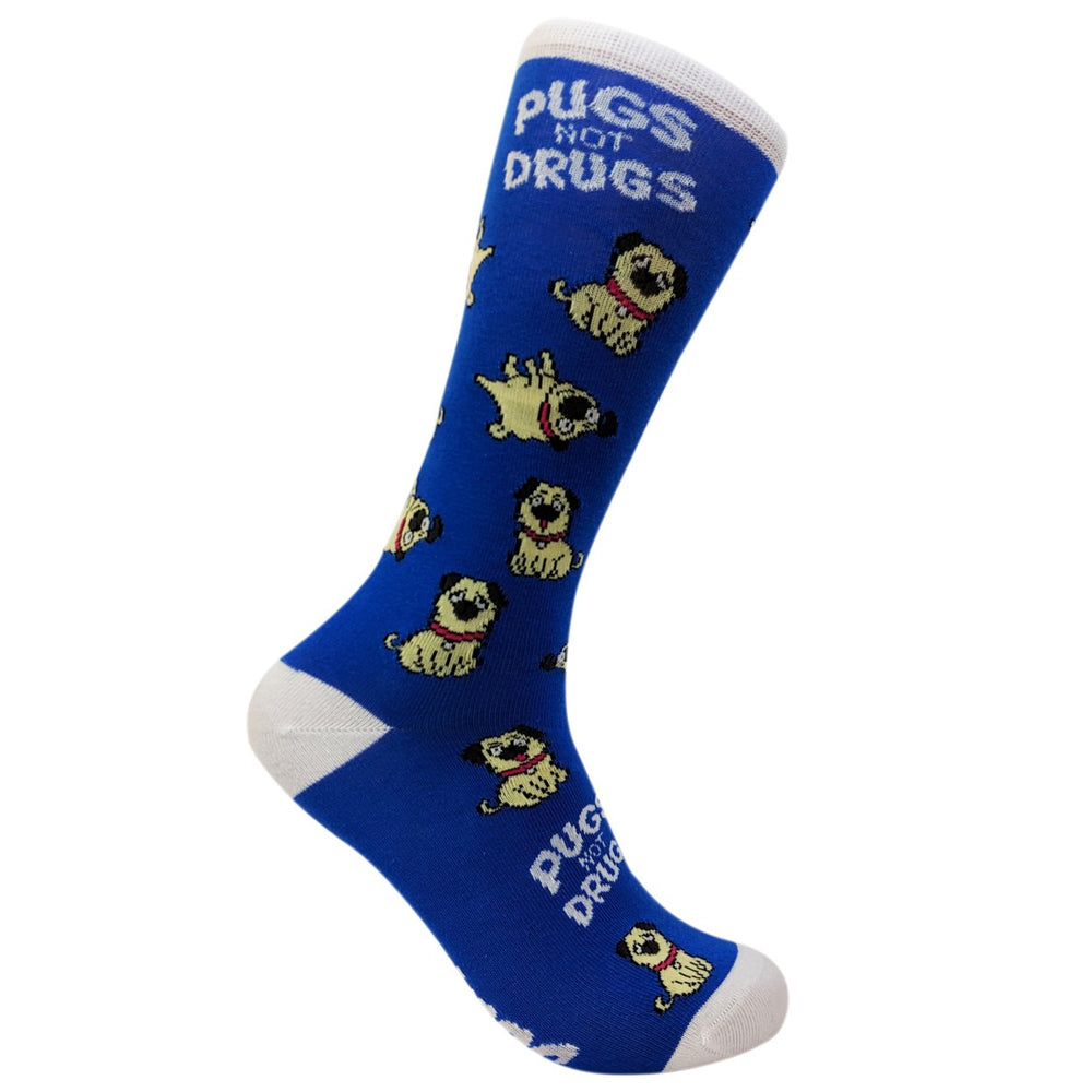 Womens Pugs Not Drugs Socks Funny Cute Dog Lover Footwear Image 2