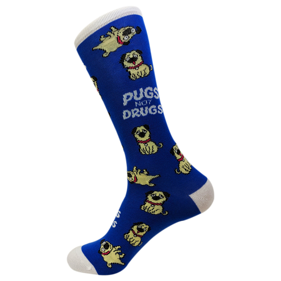 Womens Pugs Not Drugs Socks Funny Cute Dog Lover Footwear Image 4