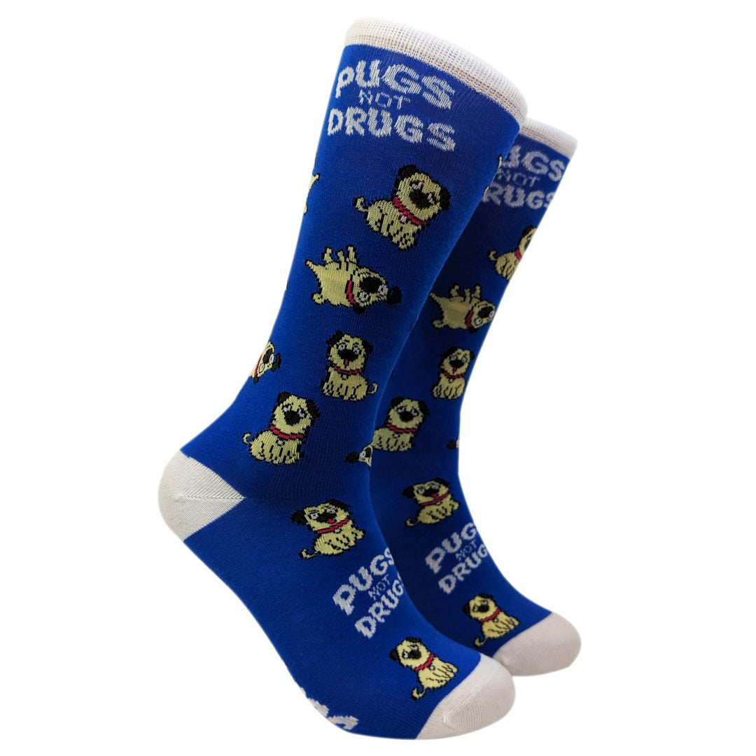 Womens Pugs Not Drugs Socks Funny Cute Dog Lover Footwear Image 6