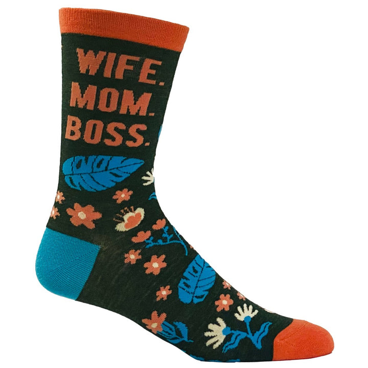 Womens Wife Mom Boss Socks Funny Mothers Day Gift For Awesome Mama Graphic Novelty Footwear Image 6