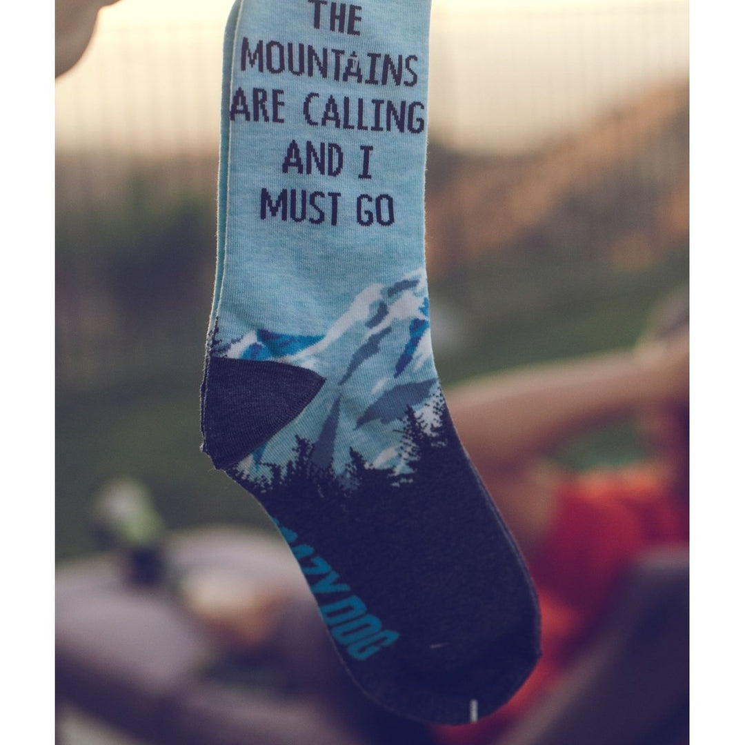 Mens The Mountains Are Calling And I Must Go Socks Funny Outdoor Camping Adventure Hiking Footwear Image 8