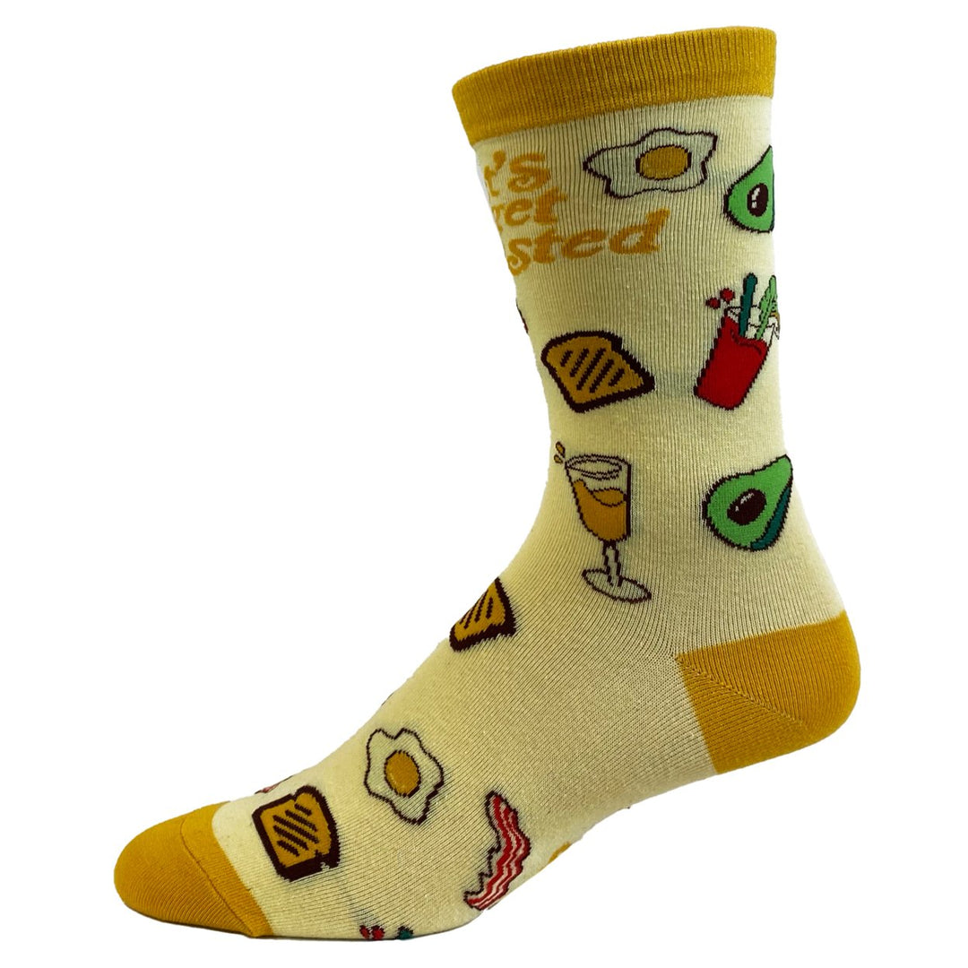 Womens Lets Get Toasted Socks Funny Boozy Brunch Breakfast Drunk Graphic Novelty Footwear Image 6