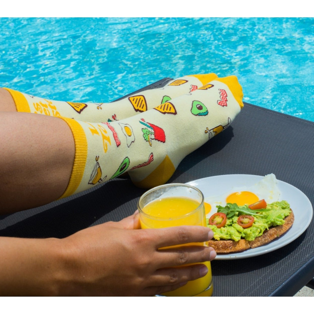 Womens Lets Get Toasted Socks Funny Boozy Brunch Breakfast Drunk Graphic Novelty Footwear Image 8