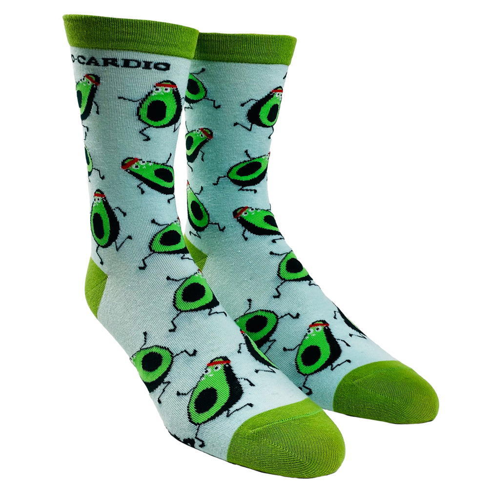 Womens Avocardio Socks Funny Avocado Fitness Healthy Fats Novelty Workout Footwear Image 2