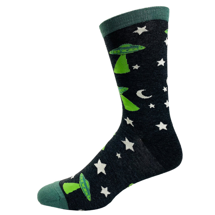 Mens Dont Stop Believin Socks Funny UFO Space Alien Sci Fi Footwear Image 4