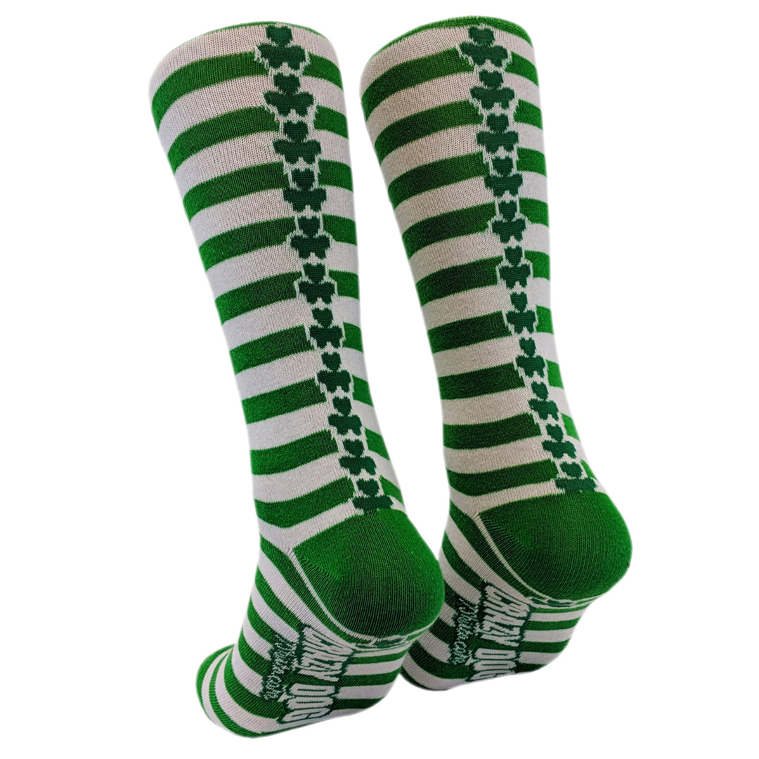 Womens Orange Bow Green Stripe Socks Saint Patricks Day Cute Novelty Fun Patty Feet Image 4