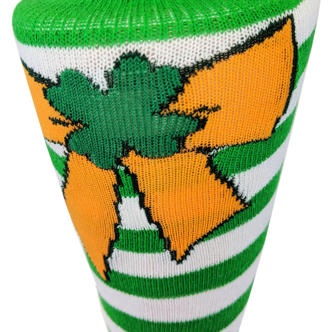 Womens Orange Bow Green Stripe Socks Saint Patricks Day Cute Novelty Fun Patty Feet Image 6