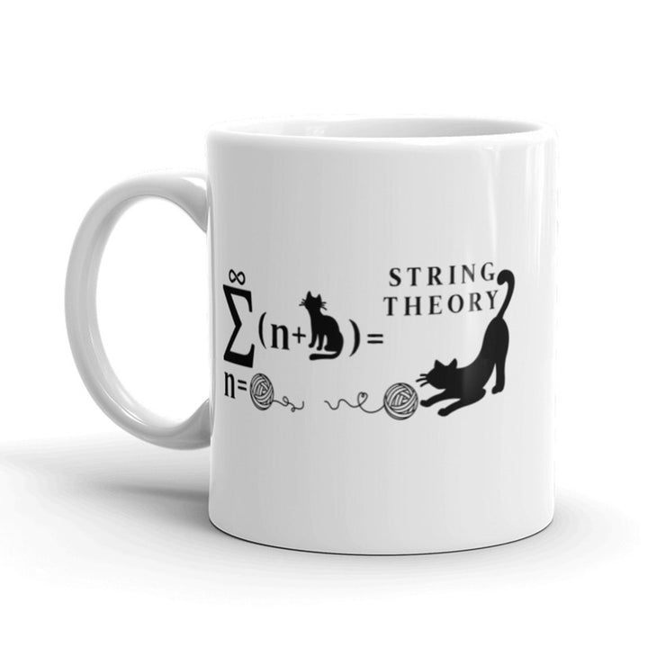 String Theory Coffee Mug Funny Nerdy Cat Math Ceramic Cup-11oz Image 1