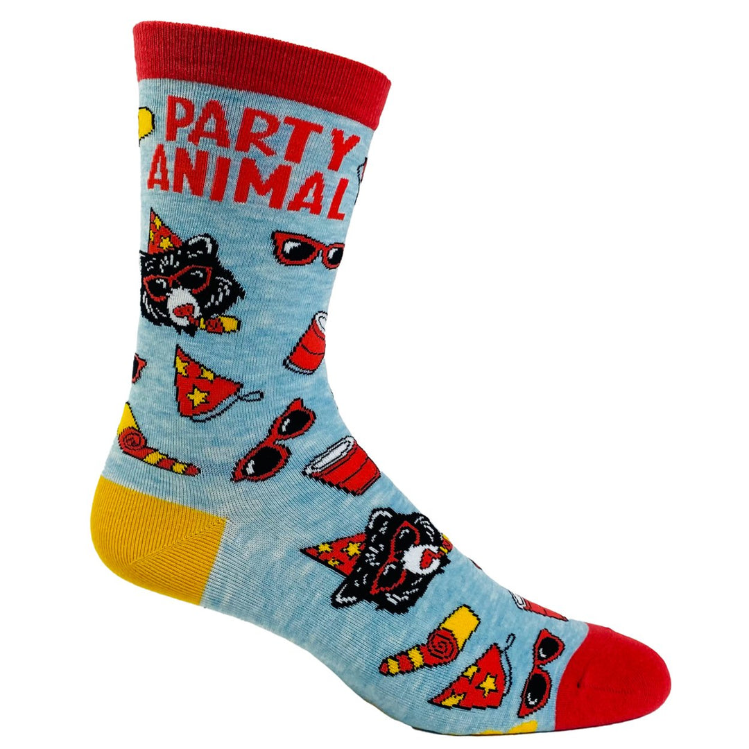 Youth Party Animal Socks Funny Festive Bear Celebration Novelty Graphic Footwear Image 6