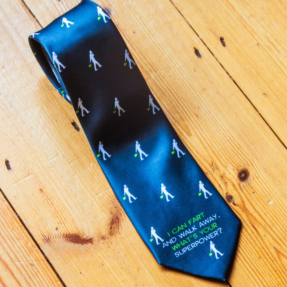 I Can f**t And Walk Away Necktie Funny Neckties for Men Hilarious Farting Tie Mens Novelty Neckties Image 2