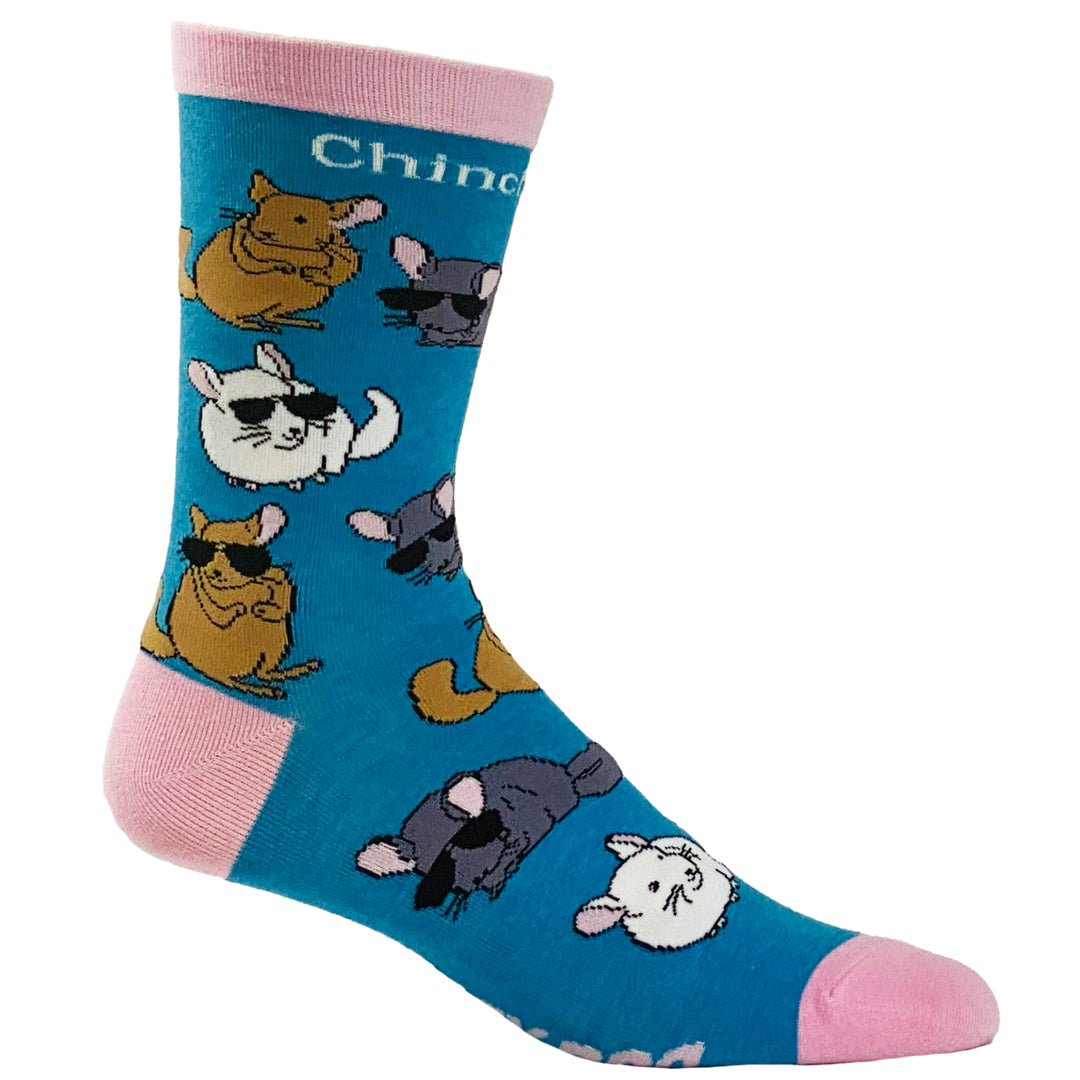 Womens Chinchillin Socks Funny Cool Chinchilla Cute Pet Rodent on Sock Graphic Novelty Footwear Image 6