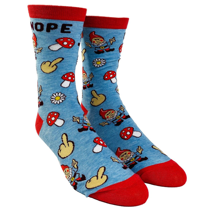 Womens Gnope Socks Funny Fantasy Mushroom Gnome Fairy Tale Novelty Graphic Footwear Image 2