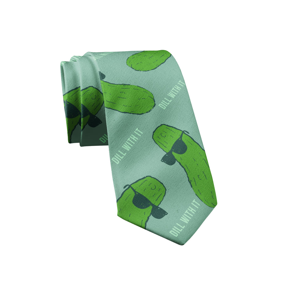 Dill With it Necktie Funny Neckties for Men Pickle Tie Mens Novelty Neckties Image 1