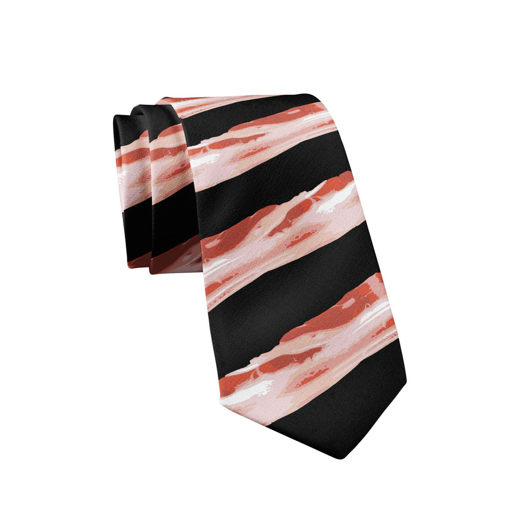 Bacon Tie Funny Neckties for Men Cool Novelty Ties for Guys Hilarious Nerdy Graphic Necktie Image 1