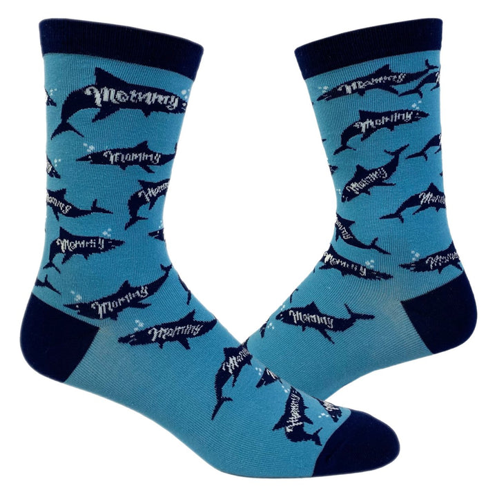 Womens Mommy Shark Socks Funny Viral Song Mothers Day Fish Graphic Novelty Footwear Image 1