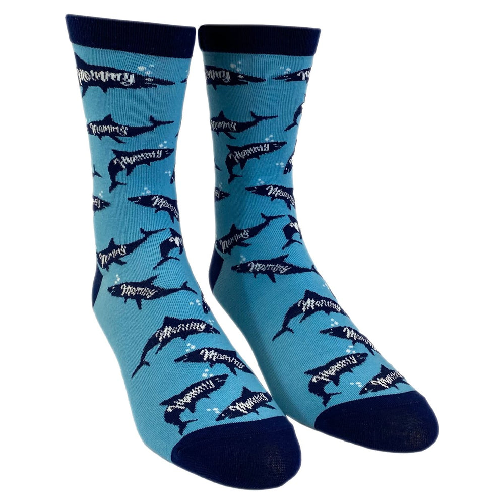 Womens Mommy Shark Socks Funny Viral Song Mothers Day Fish Graphic Novelty Footwear Image 2