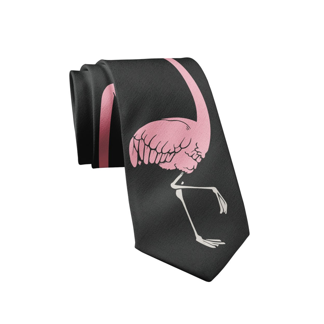 Flamingo Necktie Mens Novelty Neckties Tie for Dad Funny Neckties for Men Image 2