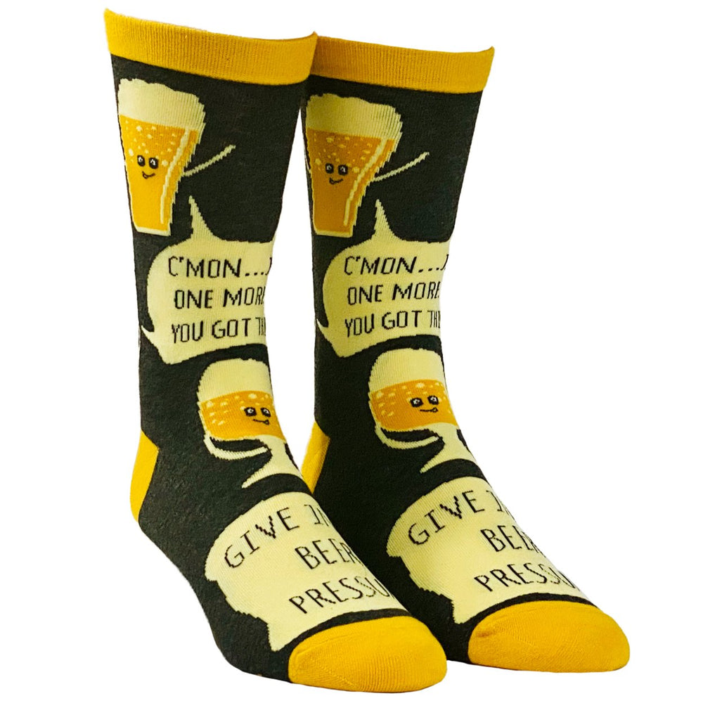 Mens Beer Pressure Socks Funny Party Drinking Craft Beer Lover Novelty Footwear Image 2