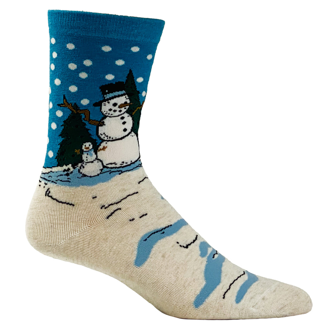 Womens Snowman Socks Cute Winter Weather Snow Holiday Christmas Party Festive Novelty Footwear Image 6