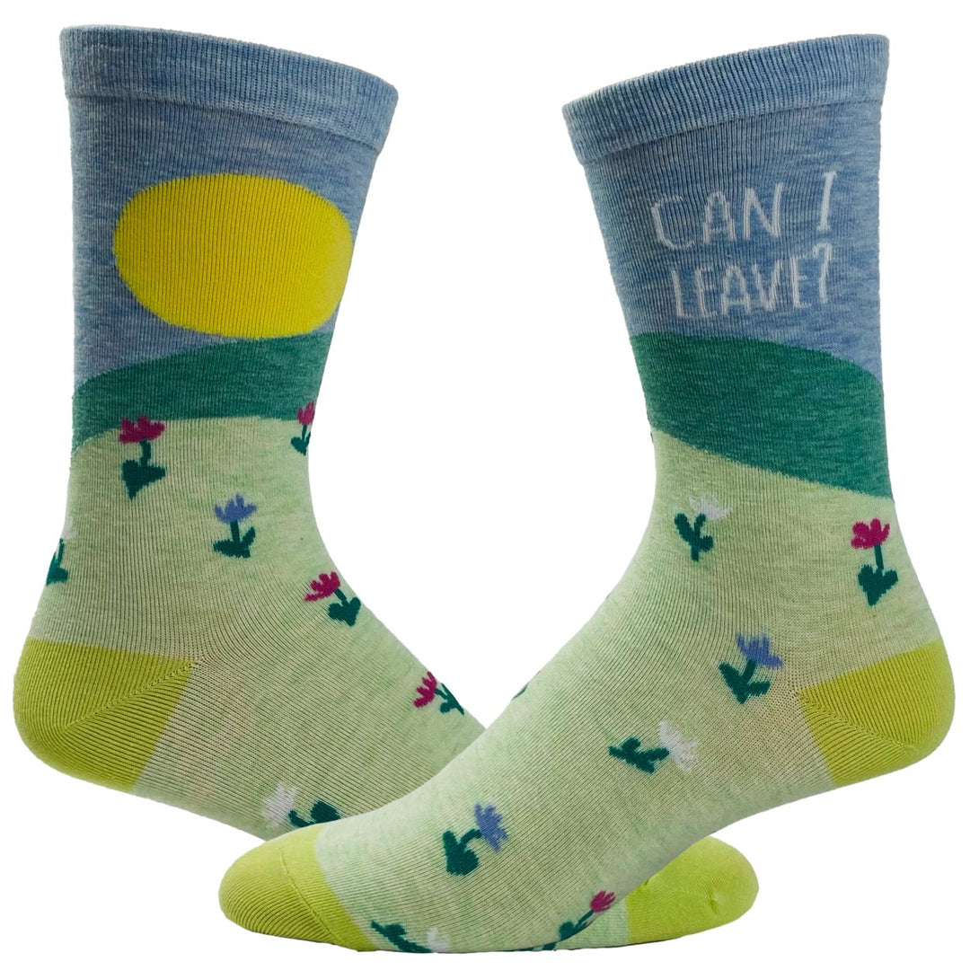 Womens Can I Leave Socks Funny Loner Introvert Sunny Day Sarcastic Footwear Image 1