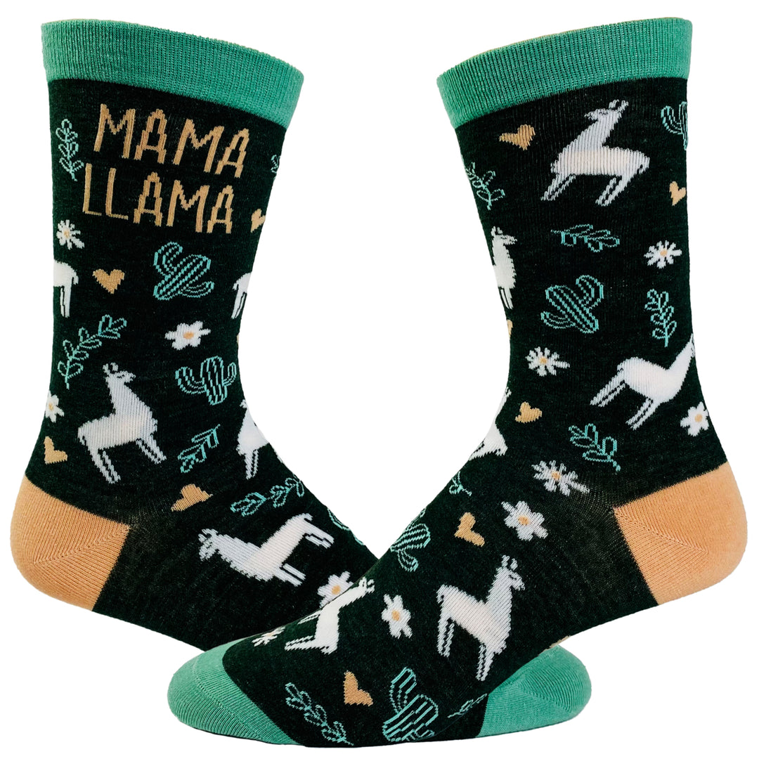 Women's Mama Llama Socks Funny Alpaca Mother's Day Cute Animal Novelty Footwear Image 1