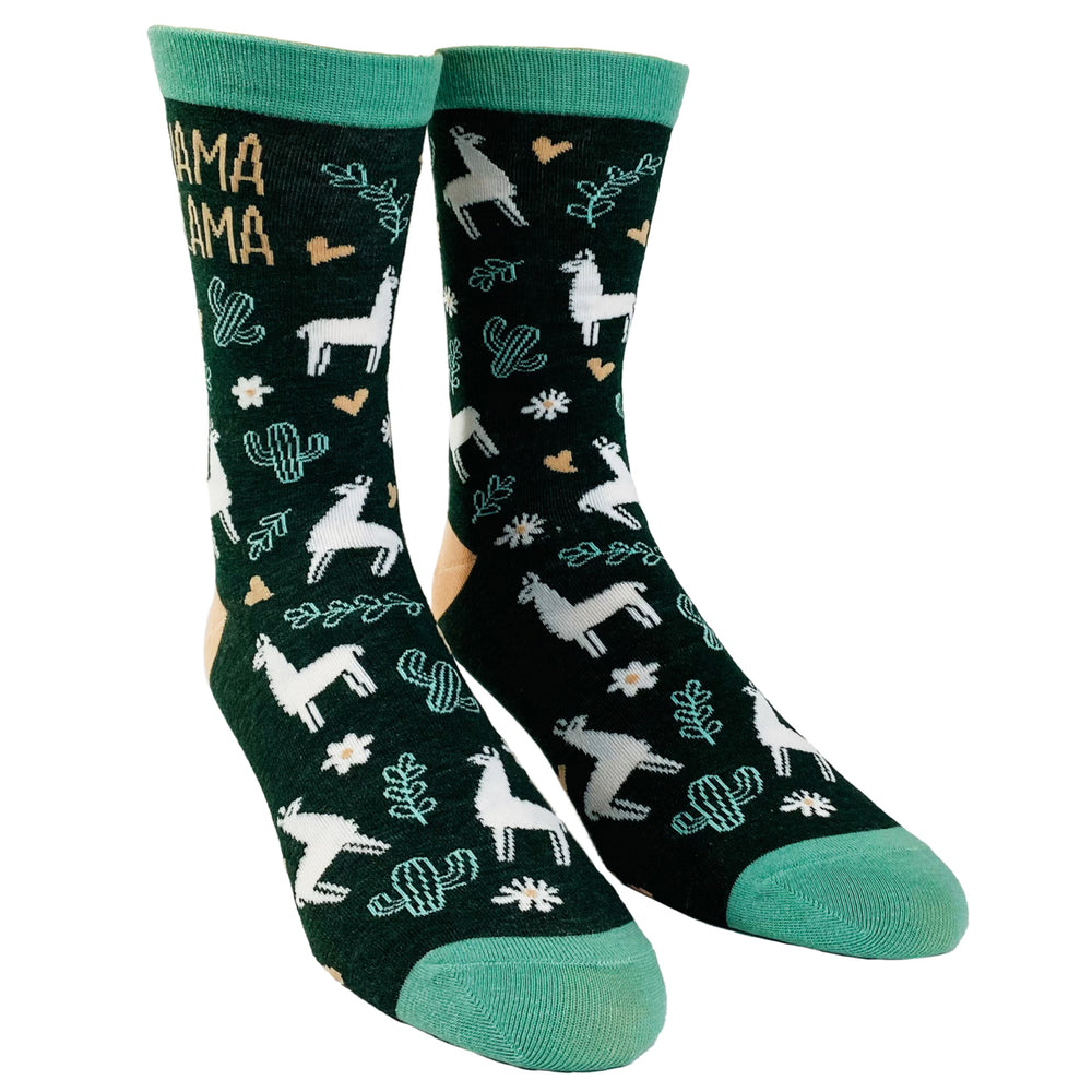 Women's Mama Llama Socks Funny Alpaca Mother's Day Cute Animal Novelty Footwear Image 2