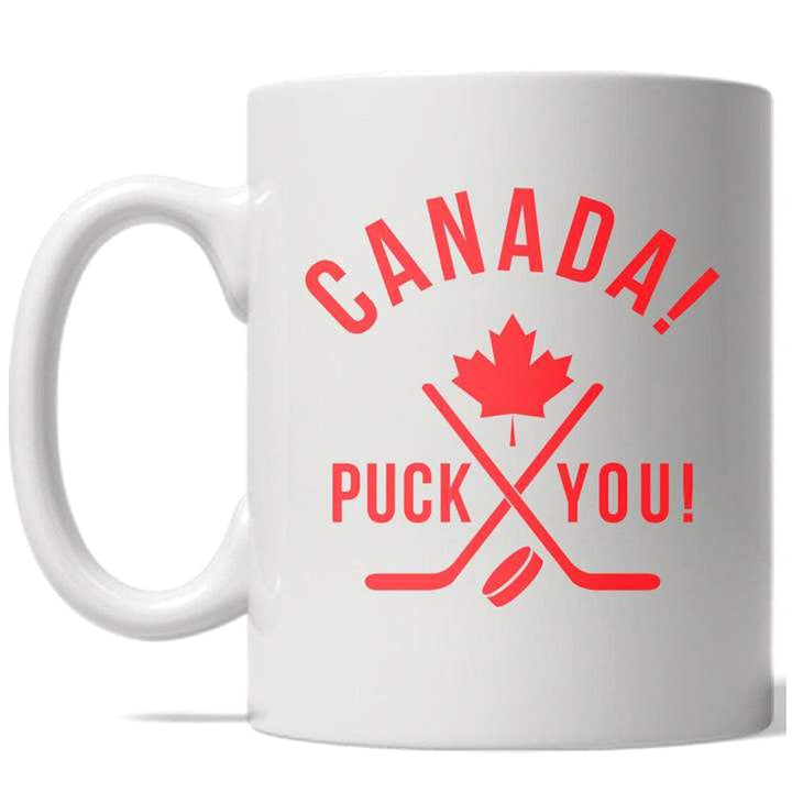 Canada Puck You Mug Funny Hockey Pride Coffee Cup - 11oz Image 1